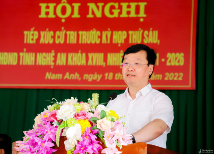 Chủ tịch UBND tỉnh Nguyễn Đức Trung tiếp xúc cử tri xã Nam Anh, huyện Nam Đàn