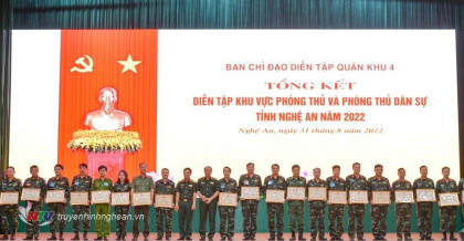 Tổng kết diễn tập khu vực phòng thủ và phòng thủ dân sự tỉnh Nghệ An năm 2022