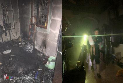 Nghệ An: Cửa cuốn khoá chặt, 4 người mắc kẹt trong căn nhà rực lửa