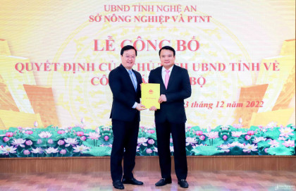 Nghệ An: Trao quyết định điều động, bổ nhiệm Giám đốc Sở Nông nghiệp và Phát triển nông thôn