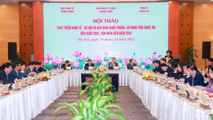 8 nội dung tổng kết qua Hội thảo 'Phát triển kinh tế - xã hội và bảo đảm quốc phòng, an ninh tỉnh Nghệ An đến năm 2030, tầm nhìn đến năm 2045'