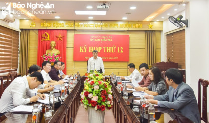 Thông cáo báo chí kỳ họp thứ 12 của Ủy ban Kiểm tra Tỉnh ủy Nghệ An