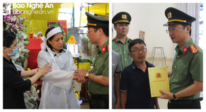 Công an tỉnh Nghệ An viếng và sẻ chia cùng cán bộ, chiến sỹ Công an tỉnh Đắk Lắk