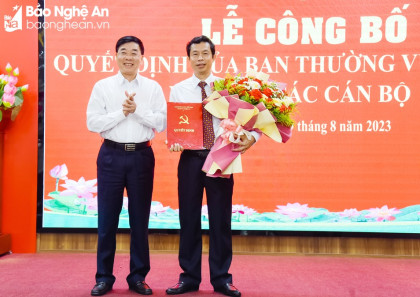 Công bố quyết định điều động, bổ nhiệm Hiệu trưởng Trường Chính trị tỉnh Nghệ An