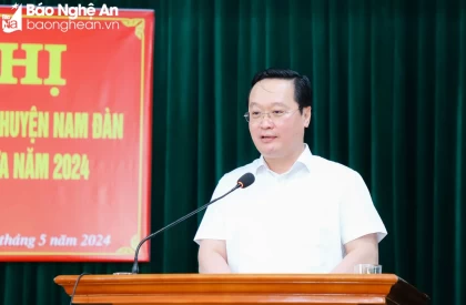 Chủ tịch UBND tỉnh Nguyễn Đức Trung tiếp xúc cử tri huyện Nam Đàn