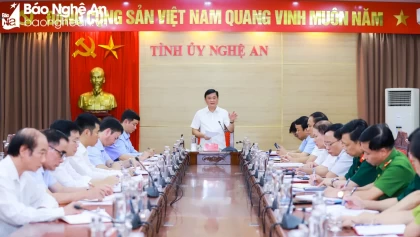 Thường trực Tỉnh ủy Nghệ An tổ chức giao ban với các cơ quan trong khối Nội chính