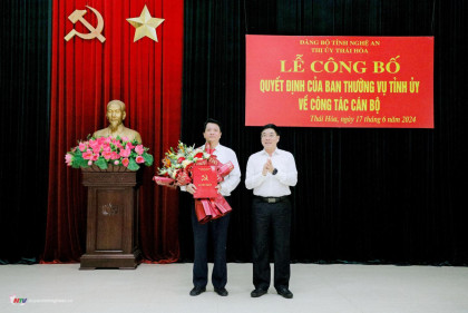 Đồng chí Chu Anh Tuấn giữ chức Bí thư Thị ủy Thái Hòa