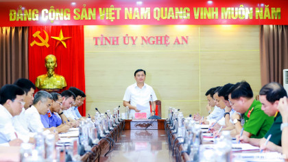 Thường trực Tỉnh ủy Nghệ An giao ban với các cơ quan Khối Nội chính