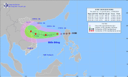 Bão số 4 sẽ đổ bộ vào các tỉnh từ Thanh Hóa đến Quảng Ngãi
