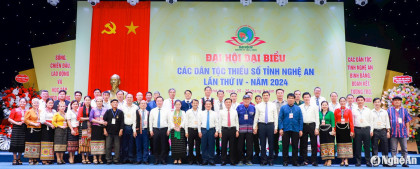 Trọng thể Đại hội đại biểu các dân tộc thiểu số tỉnh Nghệ An lần thứ IV - năm 2024