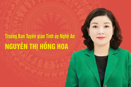 [Infographics] Tân Trưởng ban Tuyên giáo Tỉnh ủy Nghệ An Nguyễn Thị Hồng Hoa