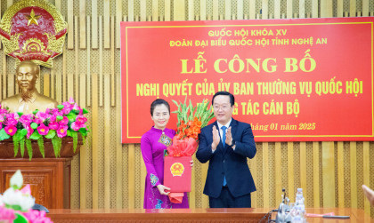 Đồng chí Võ Thị Minh Sinh làm Trưởng Đoàn đại biểu Quốc hội khóa XV tỉnh Nghệ An