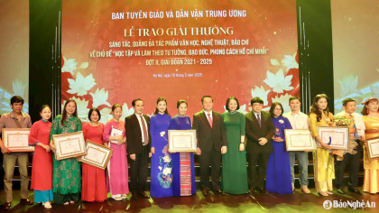 Nghệ An có 8 tập thể, cá nhân đoạt Giải thưởng sáng tác, quảng bá 'Học...