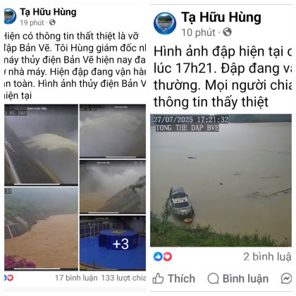 Giám đốc Công ty Thủy điện Bản Vẽ khẳng định thông tin nhà máy bị vỡ đập là tin đồn thất thiệt