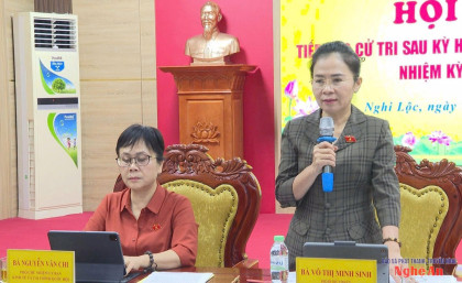 Đồng chí Võ Thị Minh Sinh tiếp xúc cử tri sau Kỳ họp thứ 9, Quốc hội...