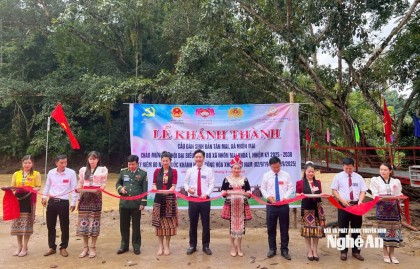 Khánh thành cầu treo dân sinh Tân Mai, xã Nhôn Mai, Nghệ An
