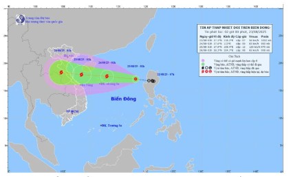 Áp thấp nhiệt đới sắp mạnh thành bão số 5, di chuyển nhanh về hướng Nghệ An- Huế