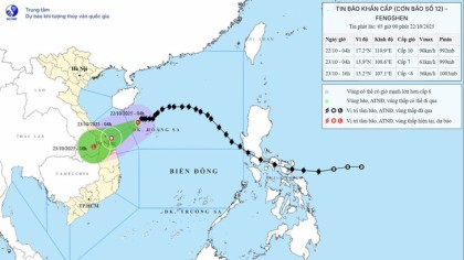 Bão Thần Gió cách Đà Nẵng 280km, từ trưa nay miền Trung mưa rất to