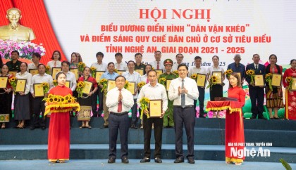 Nghệ An biểu dương 151 điển hình 'Dân vận khéo', điểm sáng quy chế dân chủ ở cơ sở giai đoạn 2021 – 2025