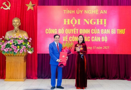 Đồng chí Võ Trọng Hải giữ chức Phó Bí thư Tỉnh ủy Nghệ An