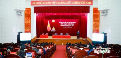 Kỳ họp thứ 33 HĐND tỉnh Nghệ An khóa XVIII thông qua 19 Nghị quyết