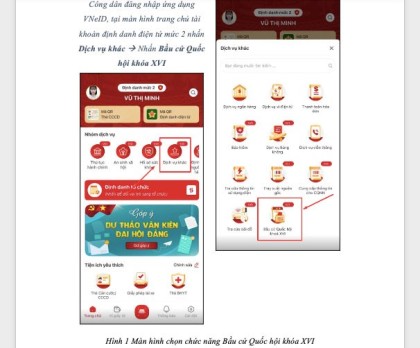 Bộ Công an hướng dẫn chức năng bầu cử Quốc hội trên VNeID