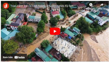 Toàn cảnh trận lũ kinh hoàng ở huyện nghèo Kỳ Sơn (Nguồn: Báo Nghệ An)